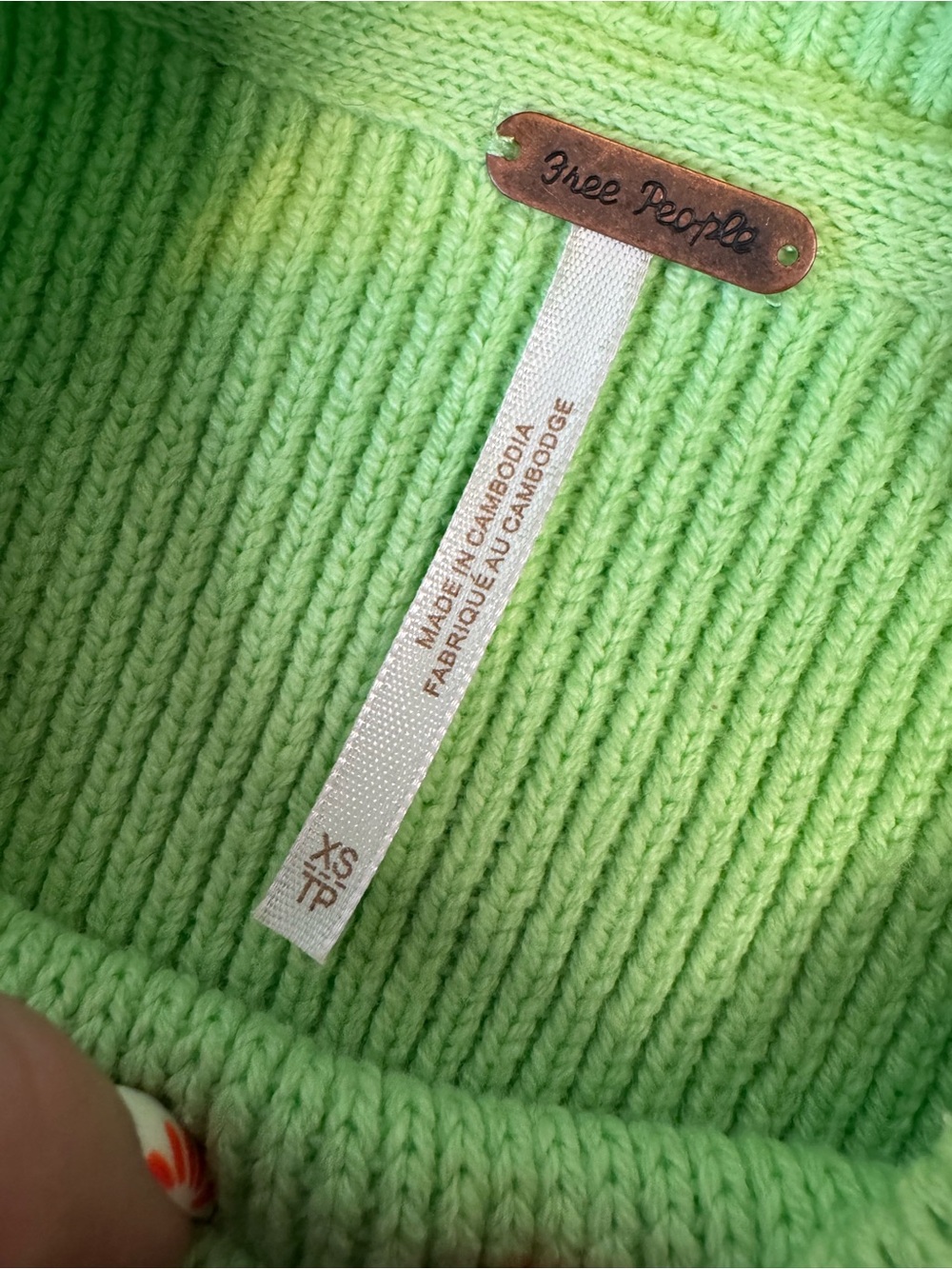 Free People Lime Green Mock Neck Sweater, Drop Sleeve, Roomy - Picture 13 of 13